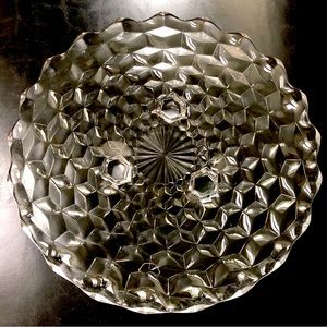 Fostoria American Clear Three Footed Cake Plate Pattern 2056